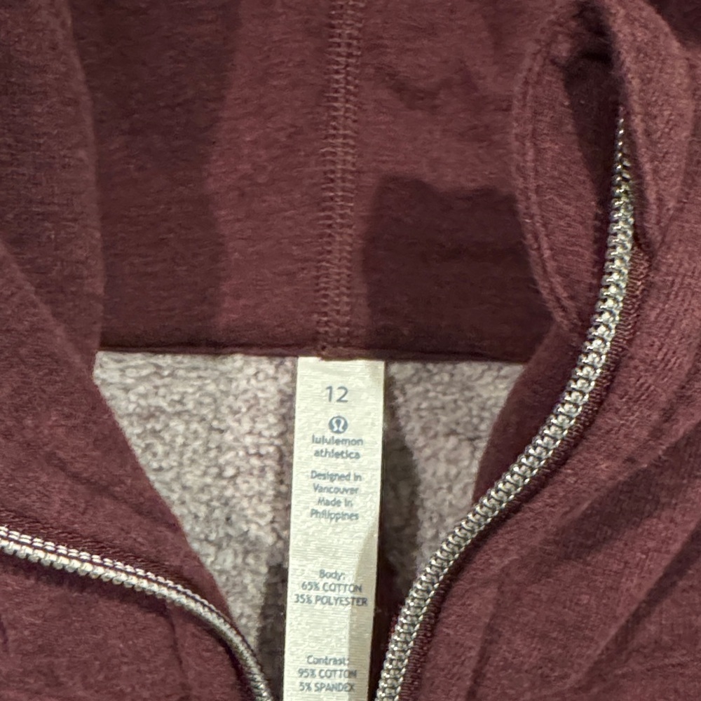 Lululemon Athletica Deep Burgundy Scuba Full Zip - Picture 2 of 7